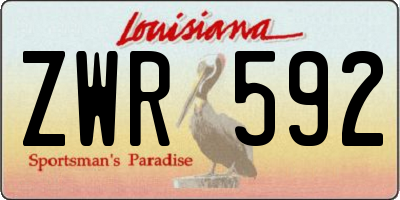 LA license plate ZWR592