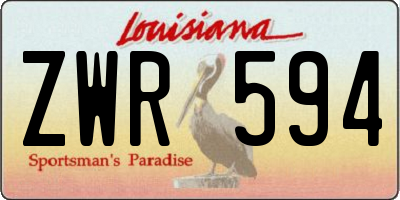 LA license plate ZWR594