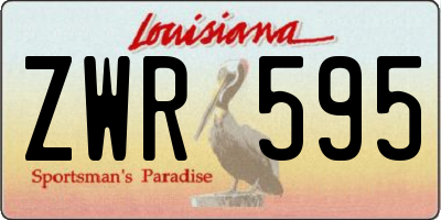 LA license plate ZWR595