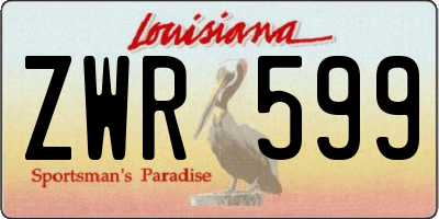 LA license plate ZWR599