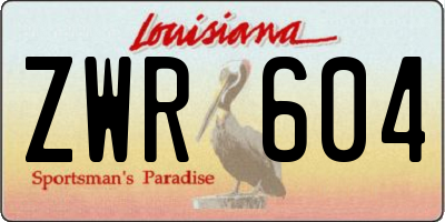 LA license plate ZWR604