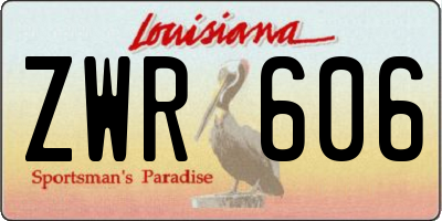 LA license plate ZWR606