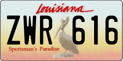 LA license plate ZWR616