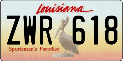 LA license plate ZWR618