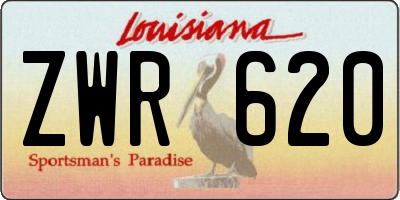 LA license plate ZWR620