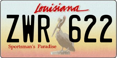 LA license plate ZWR622