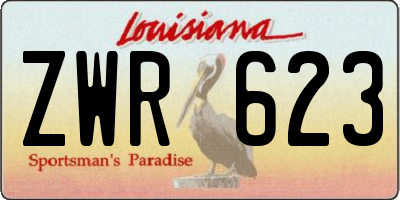 LA license plate ZWR623