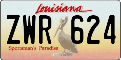 LA license plate ZWR624