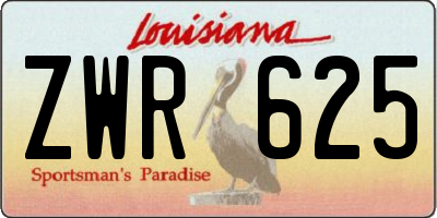 LA license plate ZWR625