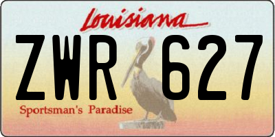 LA license plate ZWR627