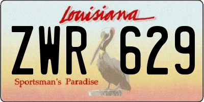 LA license plate ZWR629