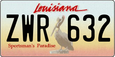 LA license plate ZWR632