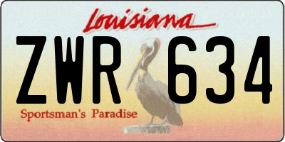 LA license plate ZWR634