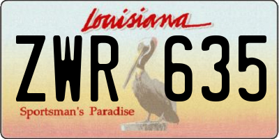 LA license plate ZWR635