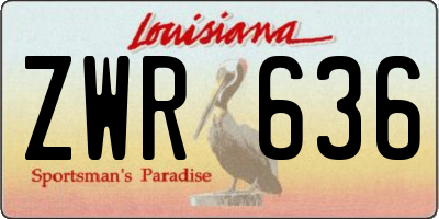 LA license plate ZWR636