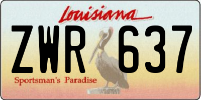 LA license plate ZWR637