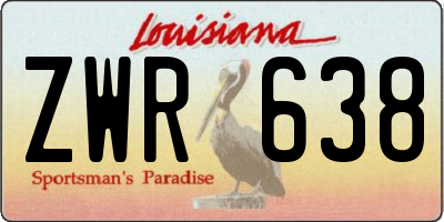 LA license plate ZWR638