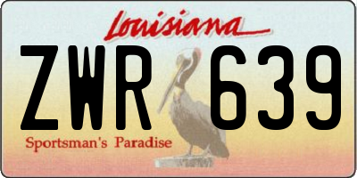 LA license plate ZWR639