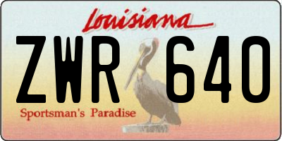 LA license plate ZWR640