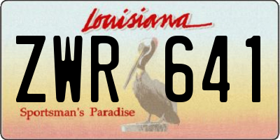 LA license plate ZWR641