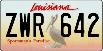 LA license plate ZWR642