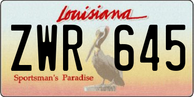 LA license plate ZWR645