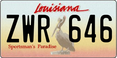 LA license plate ZWR646