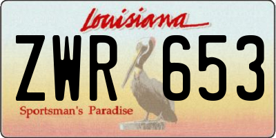 LA license plate ZWR653