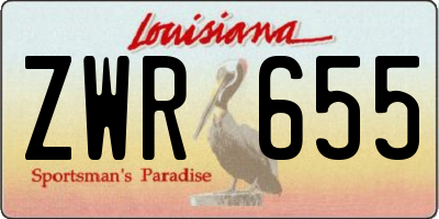 LA license plate ZWR655