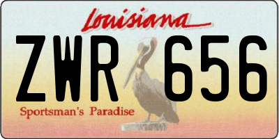 LA license plate ZWR656