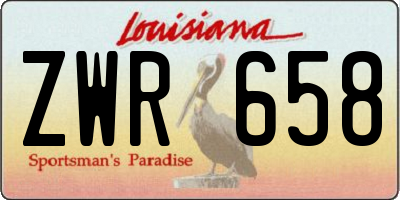 LA license plate ZWR658