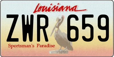 LA license plate ZWR659