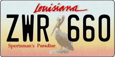 LA license plate ZWR660