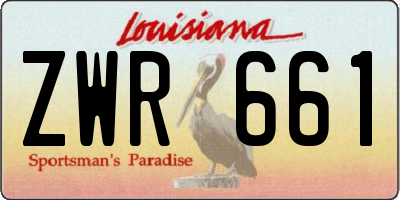 LA license plate ZWR661