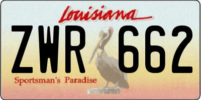 LA license plate ZWR662