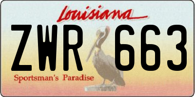 LA license plate ZWR663