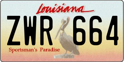 LA license plate ZWR664