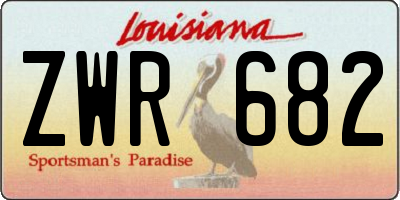 LA license plate ZWR682