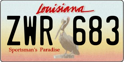 LA license plate ZWR683