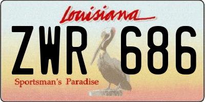 LA license plate ZWR686