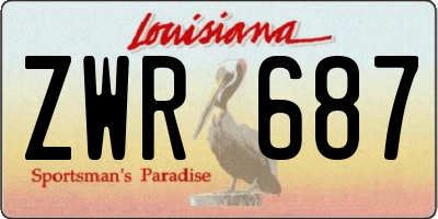 LA license plate ZWR687