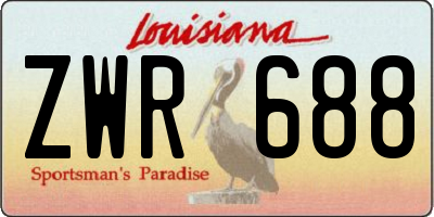 LA license plate ZWR688