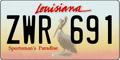 LA license plate ZWR691