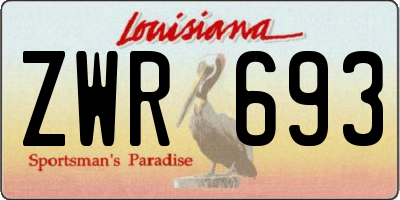 LA license plate ZWR693