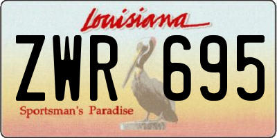 LA license plate ZWR695