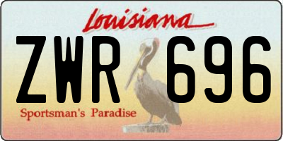 LA license plate ZWR696