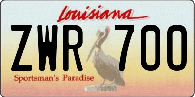 LA license plate ZWR700