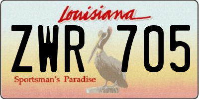 LA license plate ZWR705