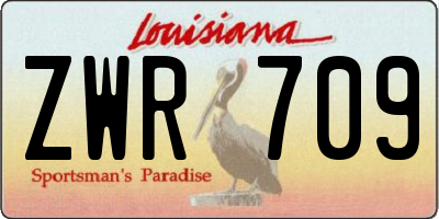 LA license plate ZWR709