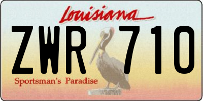 LA license plate ZWR710